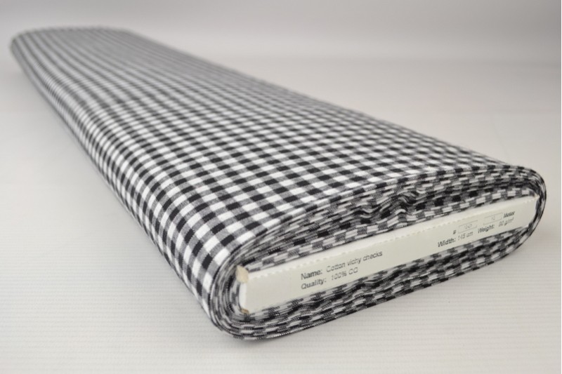 Vichy Boerenbont 10-01 noir pailleté, rouleau