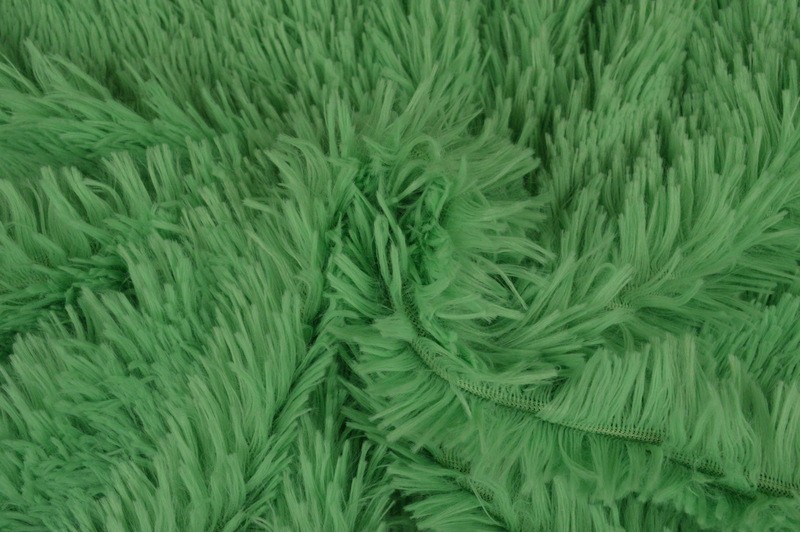Fourrure à poils longs vert menthe