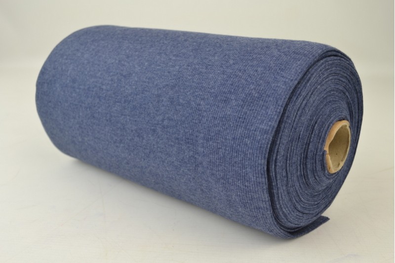 Bord-côte Mailles Fines jeans foncé mélangé, rouleau
