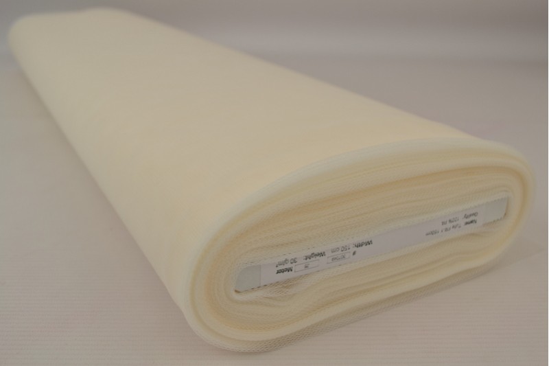 Tulle Ignifugé 150 tulle ignifuge 150 cm de large champagne, rouleau