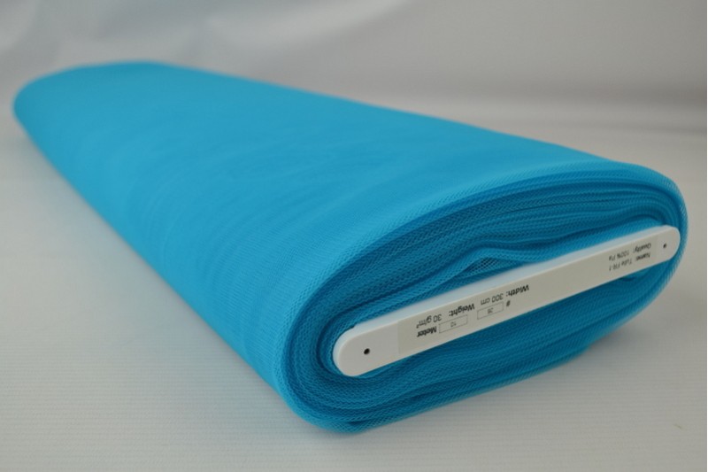 Tulle Non-Feu 300 tulle ignifuge 300 cm de large bleu, rouleau