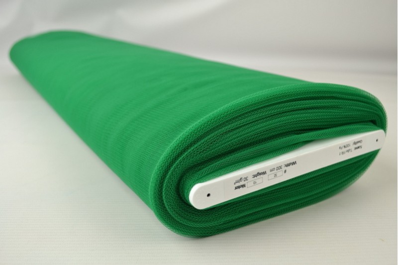 Tulle Non-Feu 300 tulle ignifuge 300 cm de large vert foncé, rouleau