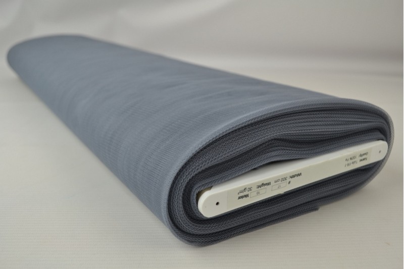 Tulle Non-Feu 300 tulle ignifuge 300 cm de large gris, rouleau