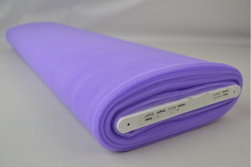 Tulle Non-Feu 300 tulle ignifuge 300 cm de large lavande, rouleau