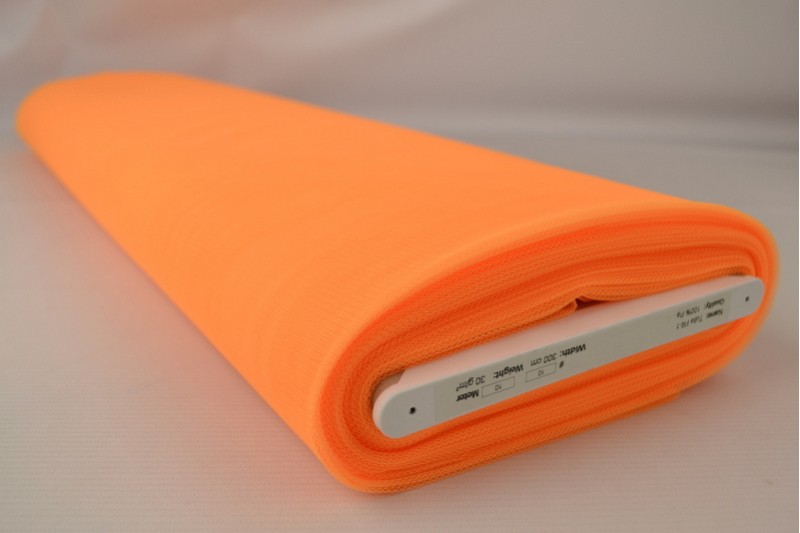 Tulle Non-Feu 300 tulle ignifuge 300 cm de large orange, rouleau