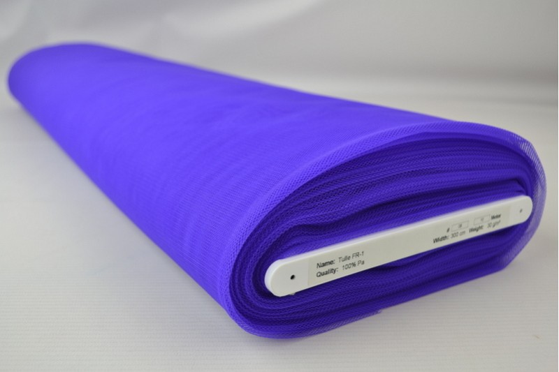 Tulle Non-Feu 300 tulle ignifuge 300 cm de large violet, rouleau