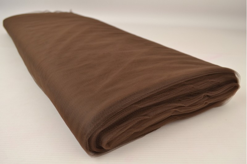 Tulle Souple Non-feu 300 tulle de mariée ignifuge 300 cm de large brun, rouleau