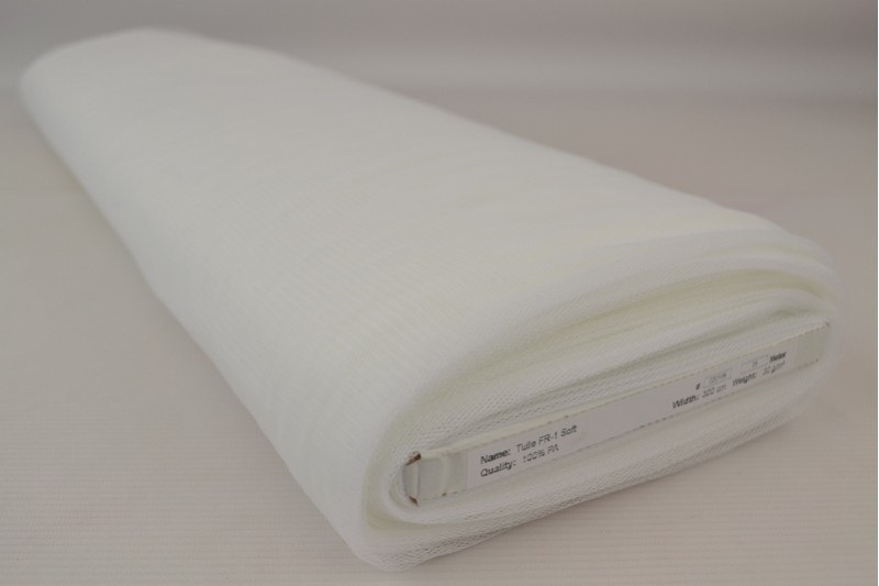 Tulle Souple Non-feu 300 tulle de mariée ignifuge 300 cm de large blanc, rouleau