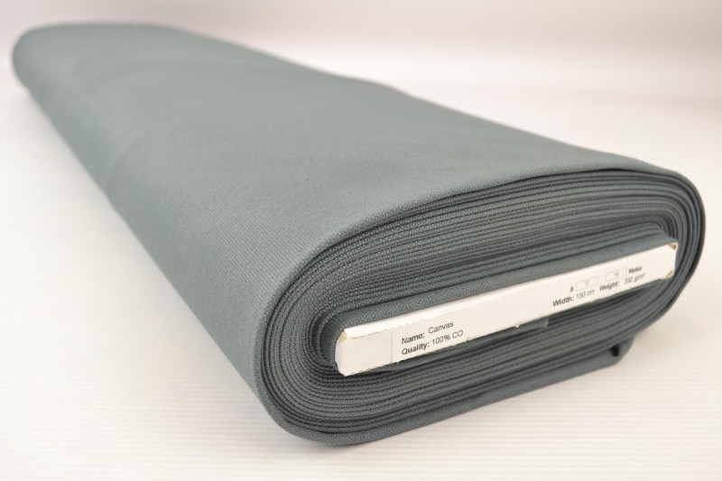 Canevas de Coton 350 g/m² gris foncé, rouleau