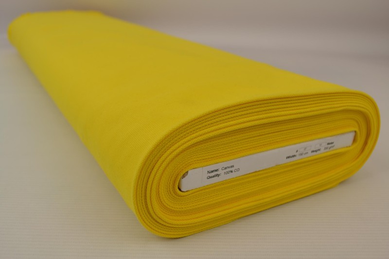 Canevas de Coton 350 g/m² jaune, rouleau