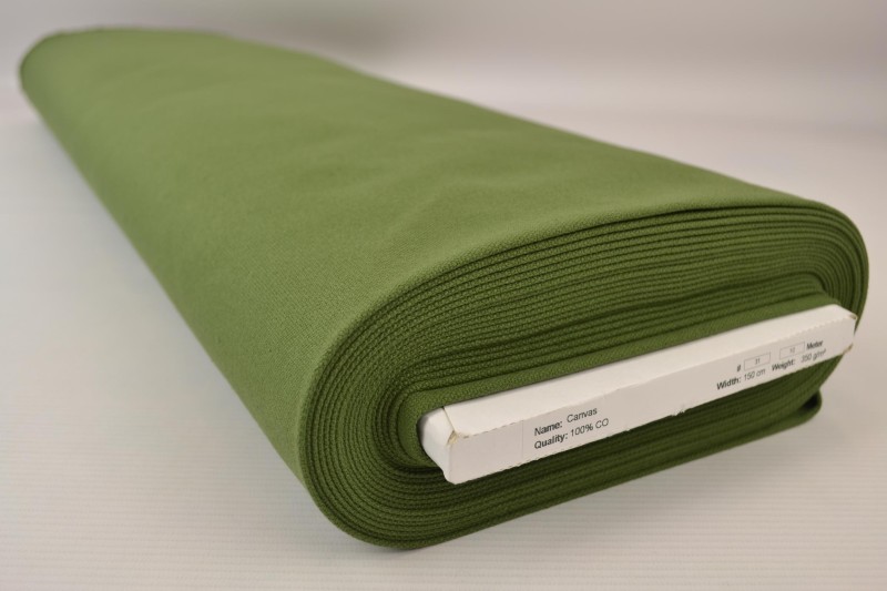 Canevas de Coton 350 g/m² vert mousse, rouleau