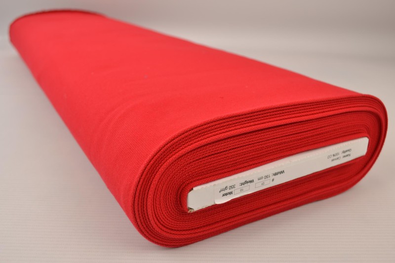 Canevas de Coton 350 g/m² rouge, rouleau