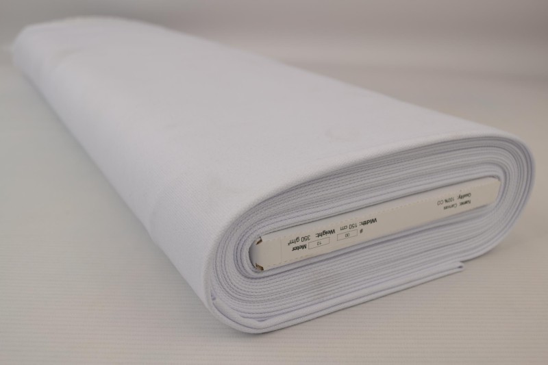 Canevas de Coton 350 g/m² blanc, rouleau
