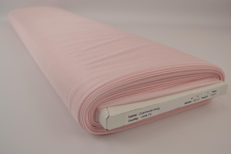 Doublure Charmeuse rose bébé, rouleau