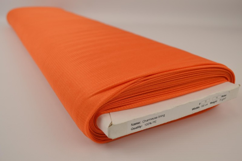 Doublure Charmeuse orange foncé, rouleau