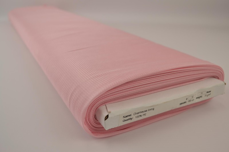 Doublure Charmeuse rose poudré, rouleau