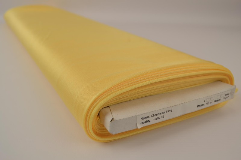 Doublure Charmeuse jaune clair, rouleau