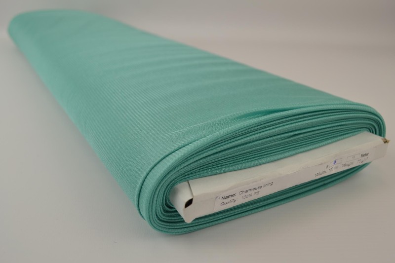 Doublure Charmeuse turquoise, rouleau