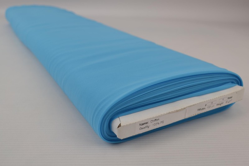 Mousseline (Chiffon) bleu aqua, rouleau