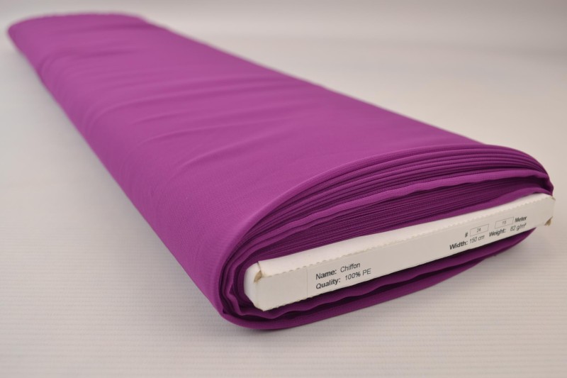 Mousseline (Chiffon) cassis, rouleau