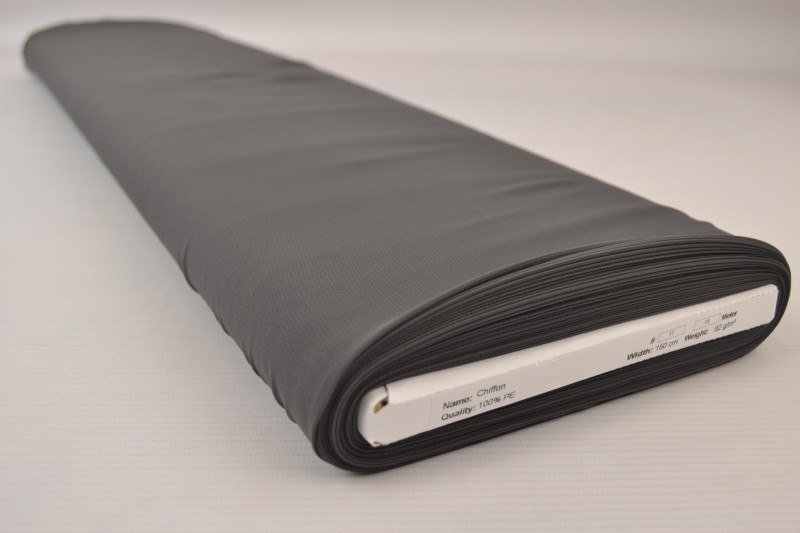Mousseline (Chiffon) gris foncé, rouleau