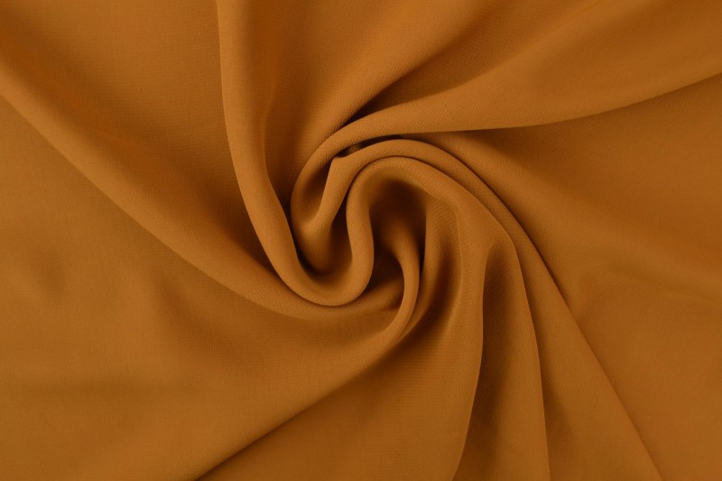 Mousseline (Chiffon) jaune ocre foncé