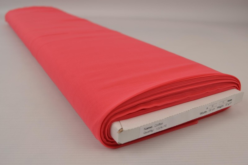 Mousseline (Chiffon) rose corail, rouleau