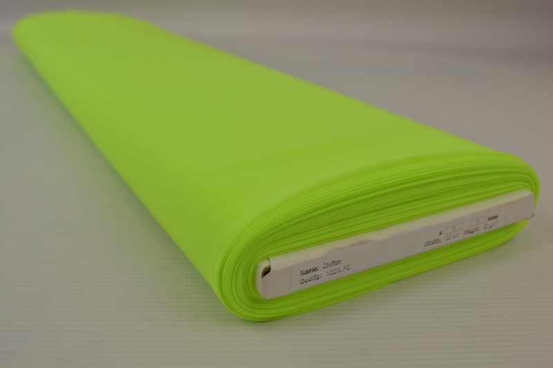 Mousseline (Chiffon) vert citron, rouleau