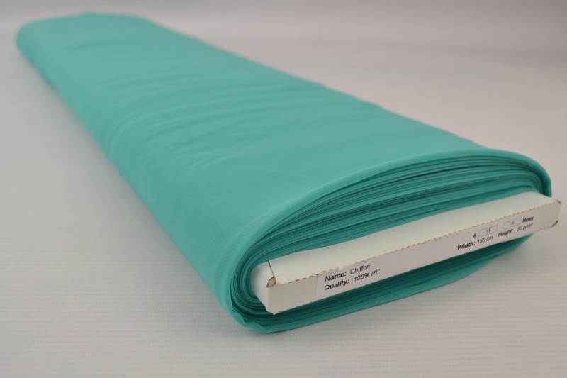 Mousseline (Chiffon) turquoise, rouleau