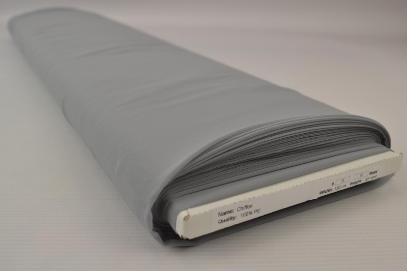 Mousseline (Chiffon) gris argenté, rouleau