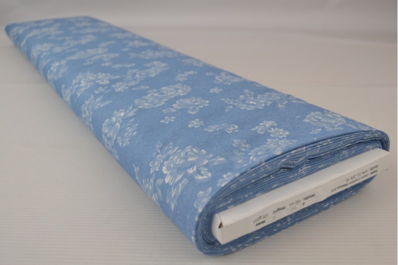 Denim Chambray Lavé Imprimé imprimé 12-01, rouleau