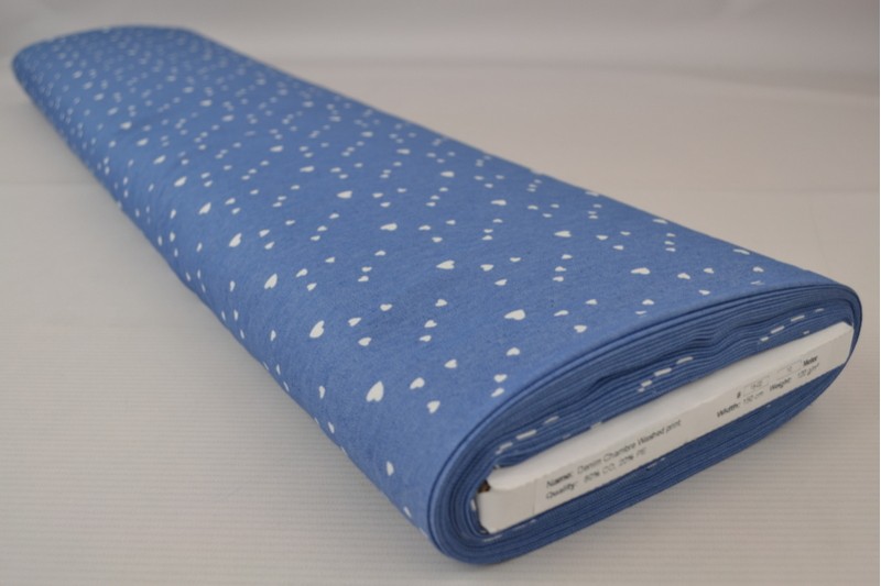 Denim Chambray Lavé Imprimé imprimé 15-02, rouleau