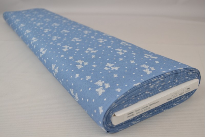Denim Chambray Lavé Imprimé imprimé 16-01, rouleau