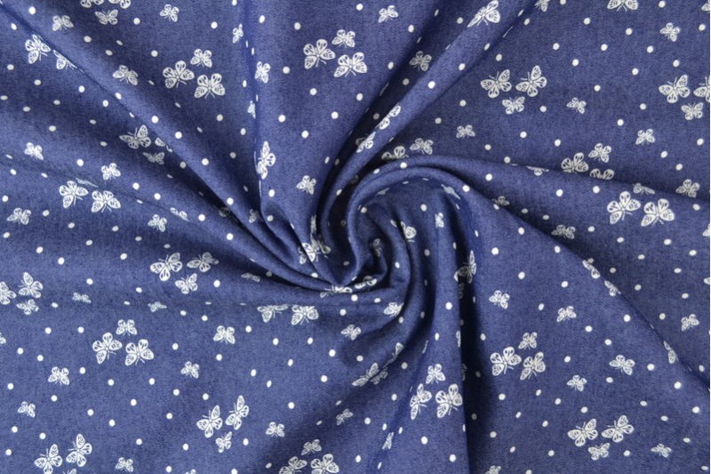 Denim Chambray Lavé Imprimé imprimé 16-04