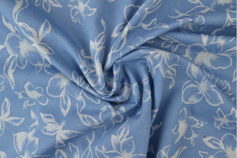 Denim Chambray Lavé Imprimé imprimé 18-01