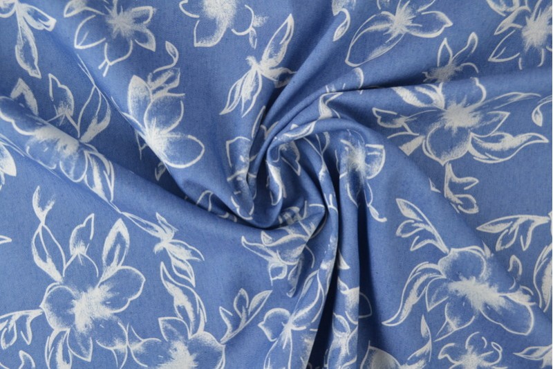 Denim Chambray Lavé Imprimé imprimé 18-02