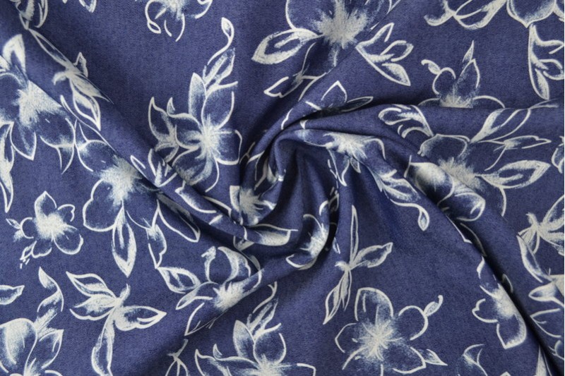 Denim Chambray Lavé Imprimé imprimé 18-04