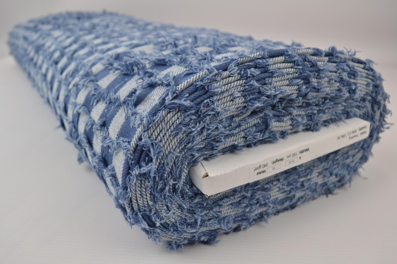 Denim Fashion checks frayed 01-01, rouleau