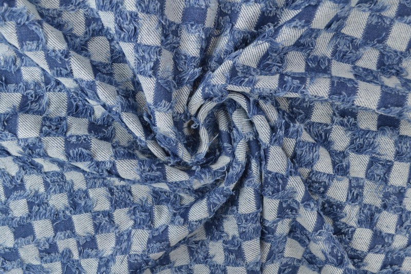 Denim Fashion checks frayed 01-02