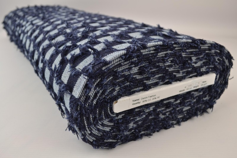 Denim Fashion checks frayed 01-03, rouleau