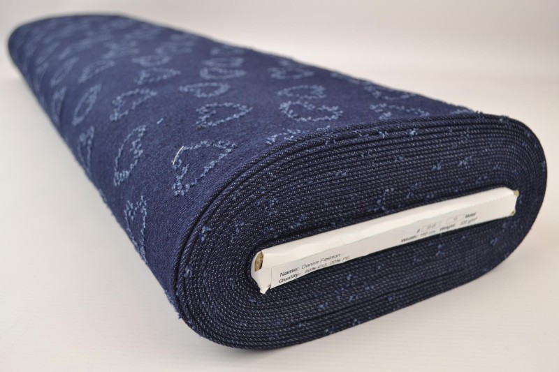 Denim Fashion hearts 02-03, rouleau