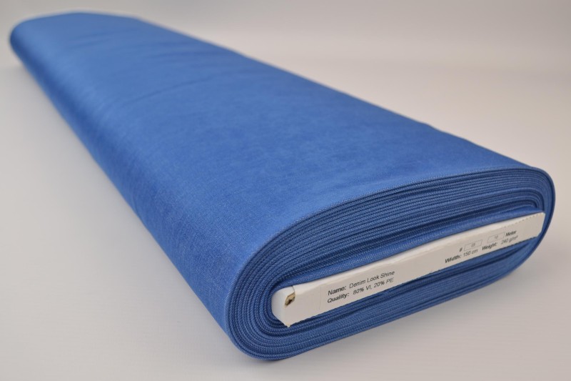 Viscose Shine Aspect Denim viscose denim-look brillant bleu, rouleau