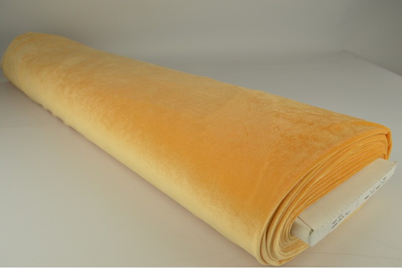 Velours Stretch velours stretch jaune ocre, rouleau