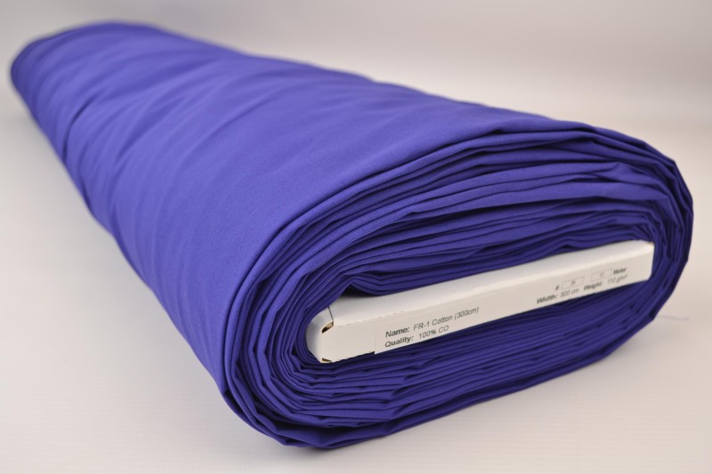 Coton Ignifugé 300 cm de large, bleu foncé, rouleau