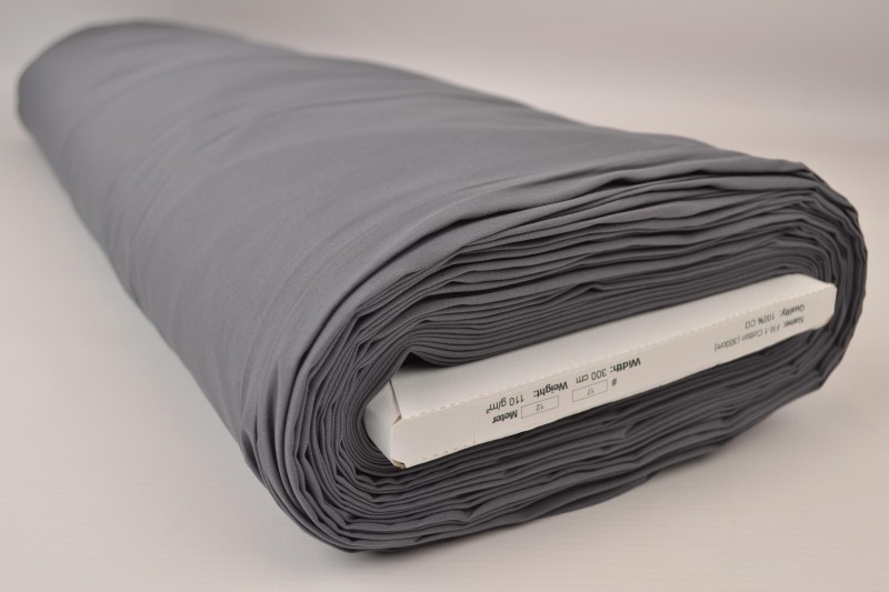 Coton Ignifugé 300 cm de large, gris foncé, rouleau