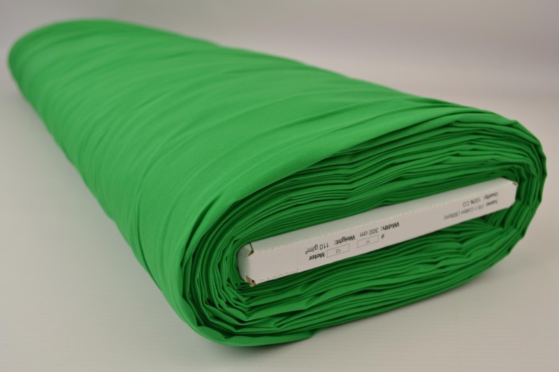 Coton Ignifugé 300 cm de large, vert, rouleau