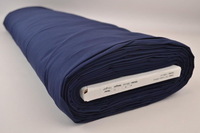 Coton Ignifugé 300 cm de large, bleu marine, rouleau