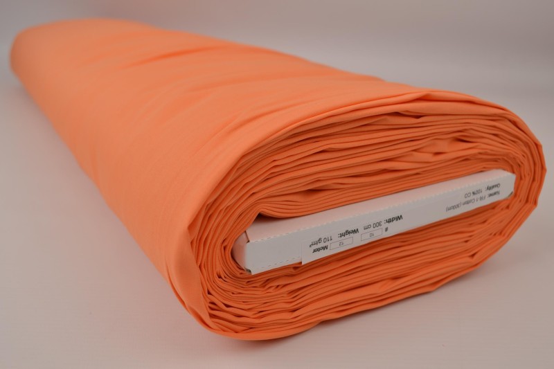 Coton Ignifugé 300 cm de large, orange, rouleau