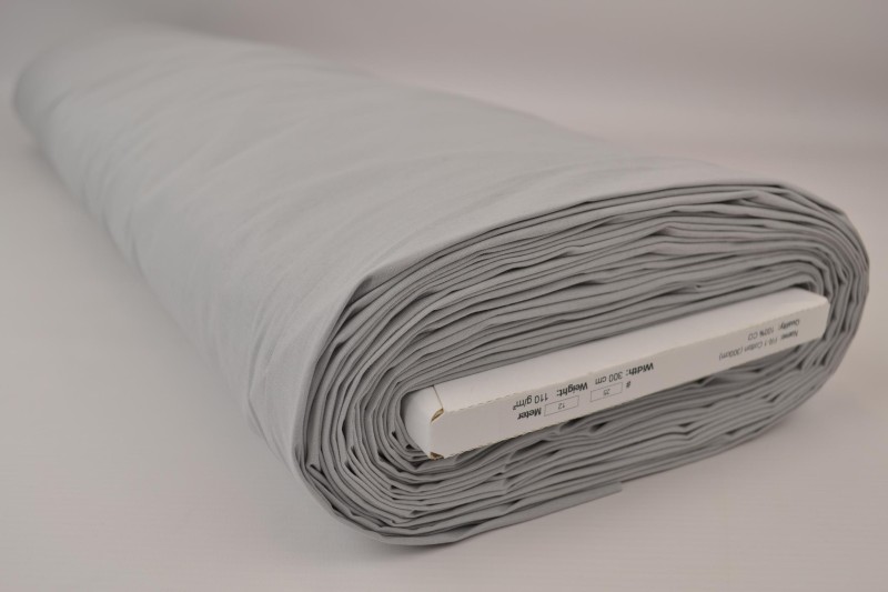 Coton Ignifugé 300 cm de large, gris argenté, rouleau