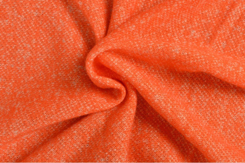 French Terry Chiné viscose orange foncé